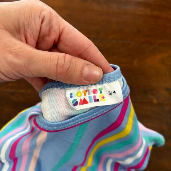 Dot Dot Smiles Girls 3t 4t Short Sleeve Striped Dress - Picture 4 of 6